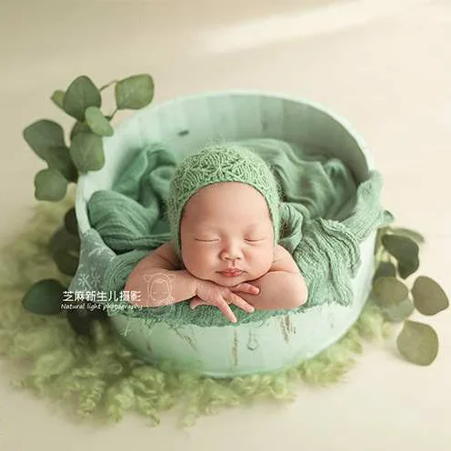 Newborn Photography Props Furniture Baby Photography Photo Shoot Vintage Posing Wood Tray Bed Photoshoot Baskets Baby Souvenirs