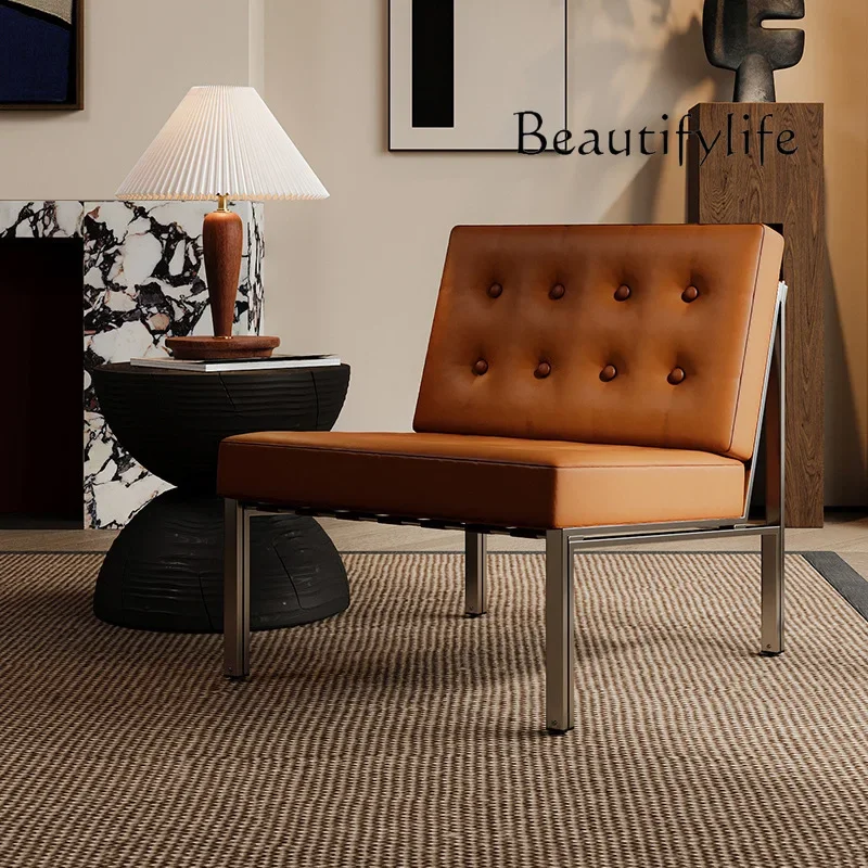 バウハウス シングルチェア デザイナー リビングルーム シンプル ソファチェア クリエイティブ ステンレススチール ラウンジチェア