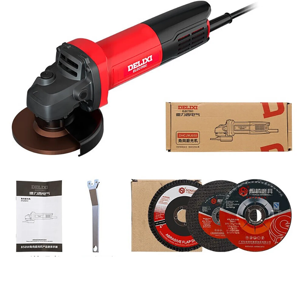 

220V Household Angle Grinder Multifunctional Electric Cutting Grinding Machine 850W 12000RPM Diameter 100MM