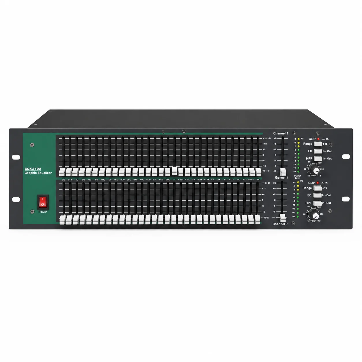 

GQX3102 Dual 31 Band Graphic Equalizer Professional Audio EQ Processor for KTV Stage Conference Studio Sound System