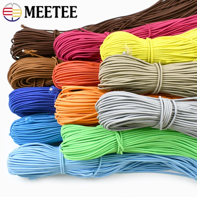 

5/10/20Meters 3mm Colorful Elastic Cord for HairBand Mask Rubber Bands Hats Shoelaces Drawstring Bungee Rope Sewing Accessories