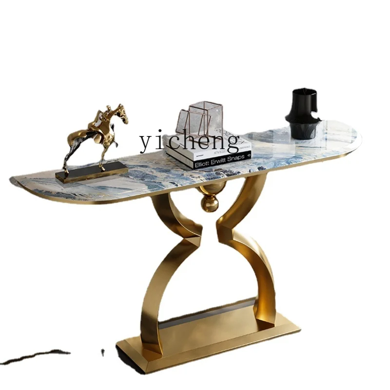 

ZZXL Console Tables Aisle Curio Cabinet Extremely Narrow Stone Plate Console Tables Super Narrow Entrance Rack