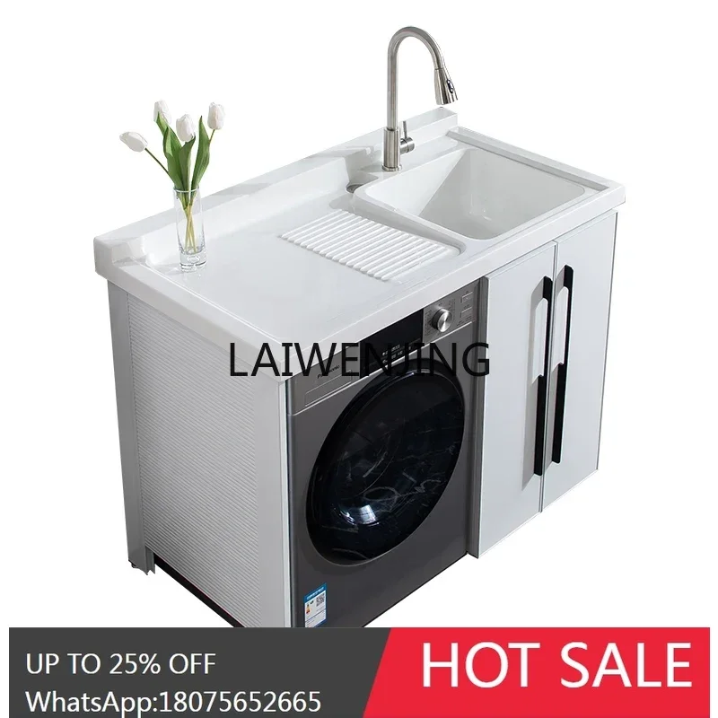 integrated cabinet balcony cabinet space aluminum roller laundry cabinet washbasin combination with rubbing board