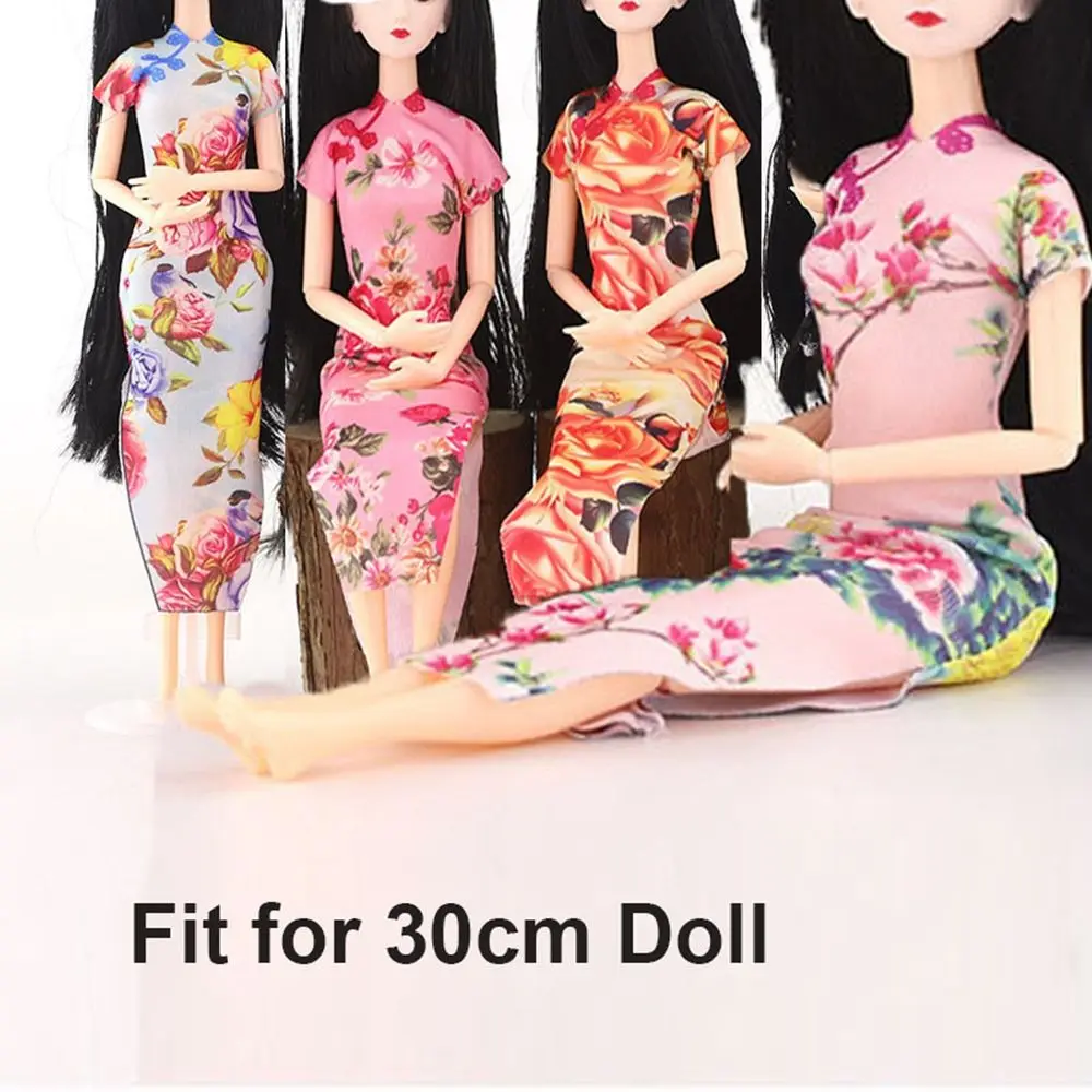 Handmade 30cm Doll Accessories Unique Dress Clothes For Chinese Traditional Dress Cheongsam Style Evening Dress