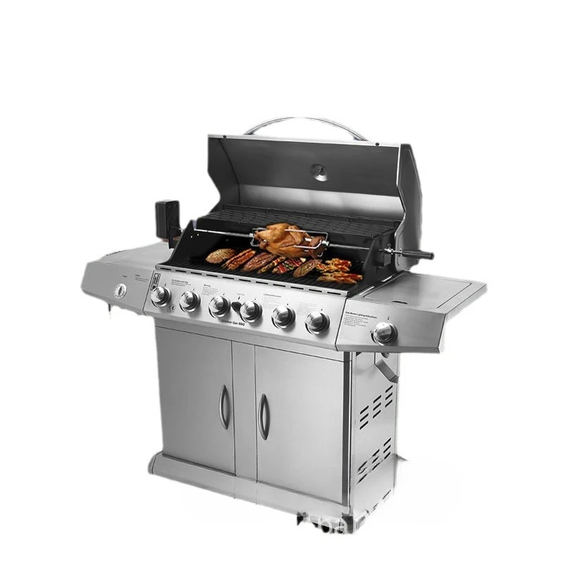 

Stainless steel large gas barbecue grill, courtyard villa garden barbecue