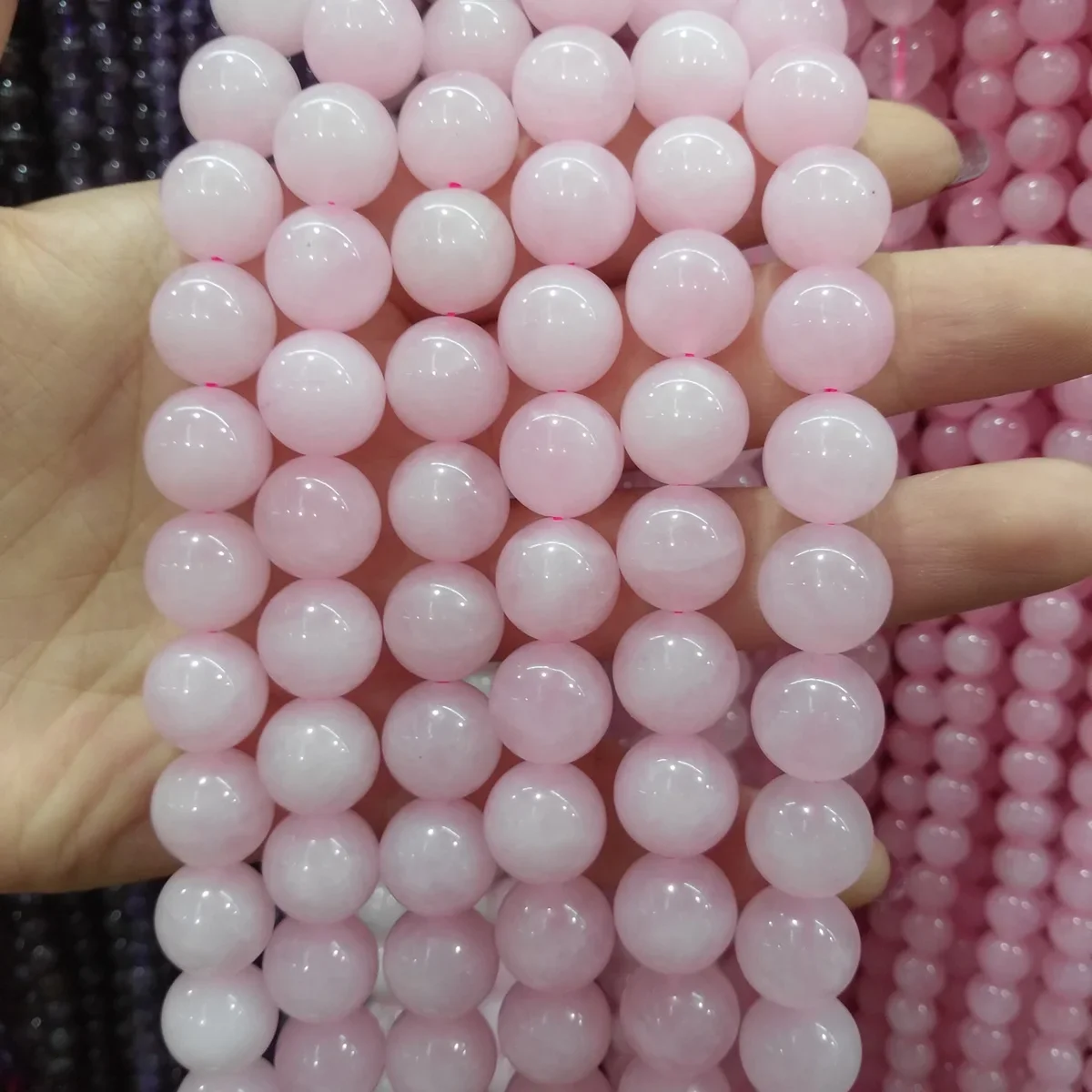 Natural stone beads Pink Crystal 4/6/8/10/12mm Round Ball loose beads for Jewelry Making Necklace DIY Bracelets Accessories