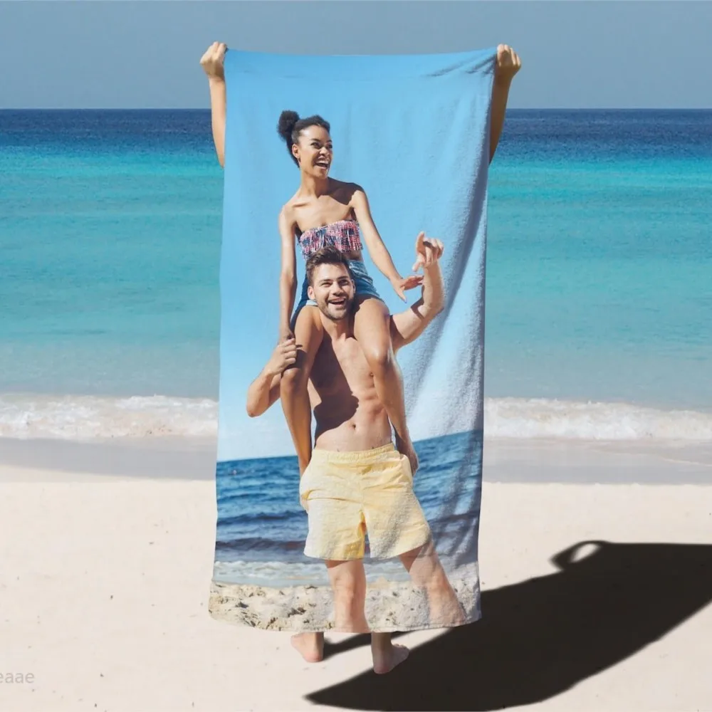 1Pc Personalized Custom Photo Beach Towel Custom Image Summer Gift Unique Travel Pool Accessory