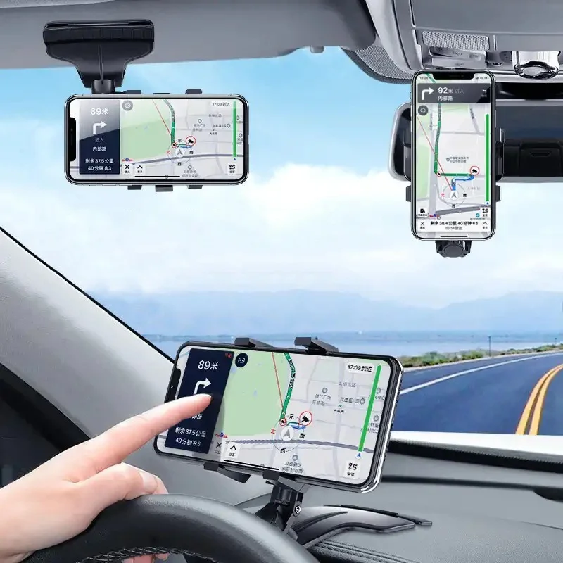 Universal Dashboard Car Phone Holder with Parking Number Plate 360 Degree Rotatable Auto Mobile Phone Clip Bracket for Iphone