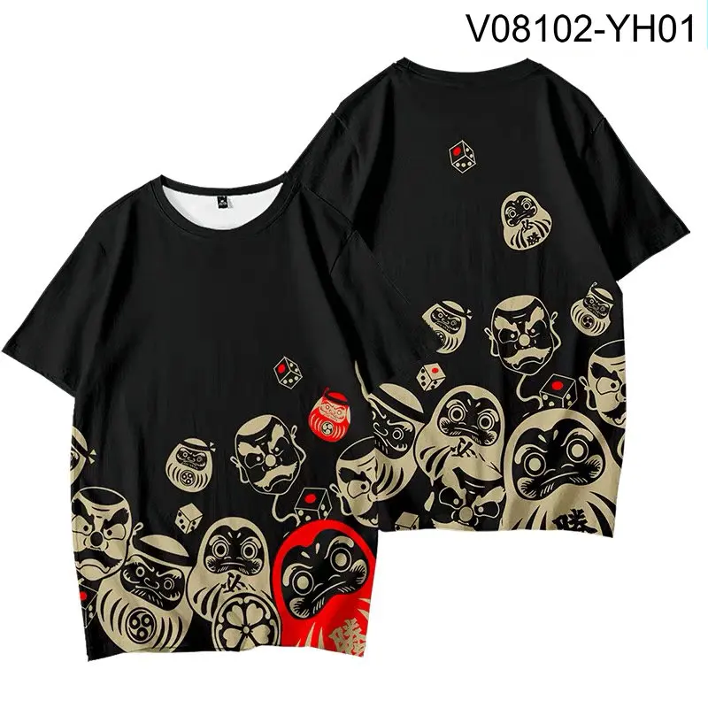 

Hyakki Yako Japanese Daruma 3D Printing T-shirt Summer Fashion Round Neck Short Sleeve Popular Streetwear Plus Size