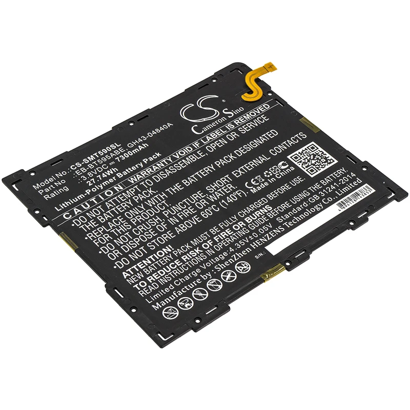 

Cameron Sino Battery For Samsung EB-BT595ABE Galaxy Tab A 10.5 2018 7300mAh / 27.74Wh