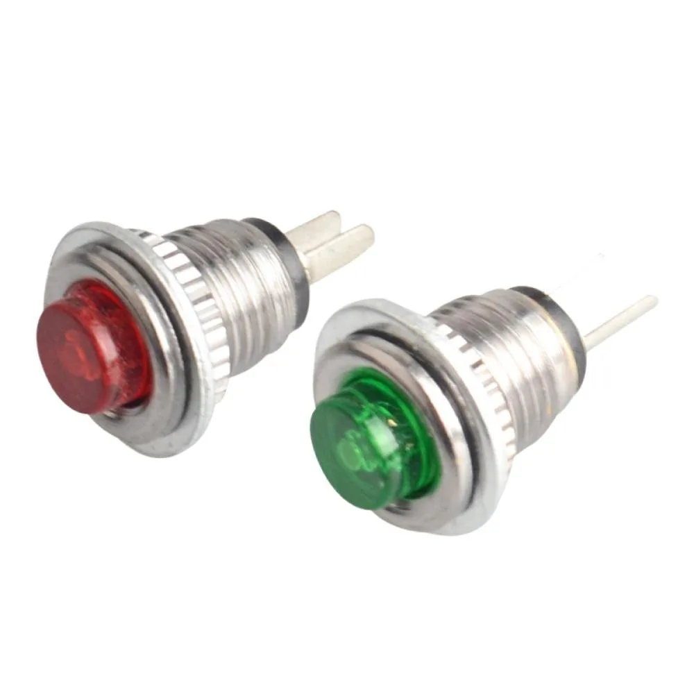 

5PCS DS-101 Ultra-small Button Switch 8MM Installation Hole Button Switch 2 Pin Reset Button Reset Circular Switch Red/Green