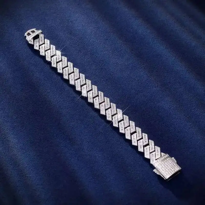 

Заводское индивидуальное новое поступление 19 мм S925 Vvs Муассанит Большая кубинская цепочка Ожерелье Iced Out Кубинский браслет с звеньями Hain Ювелирные изделия Ожерелье