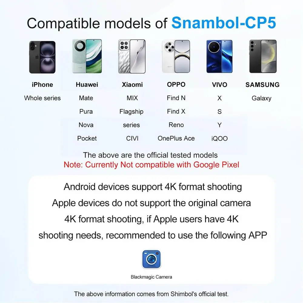 CP5 Monitor Screen Phone Rear Camera for Selfie Vlog Live Stream TikTok Compatib