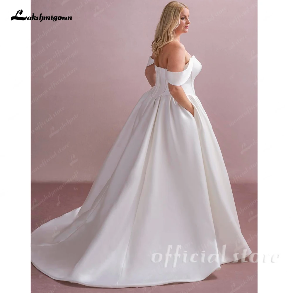 Lakshmigown Plus Size Hochzeitskleid 2027 Schulterfreies Sweetheart-Korsett-Brautkleid mit Schleppe, Brautkleider nach Maß – Detail 5
