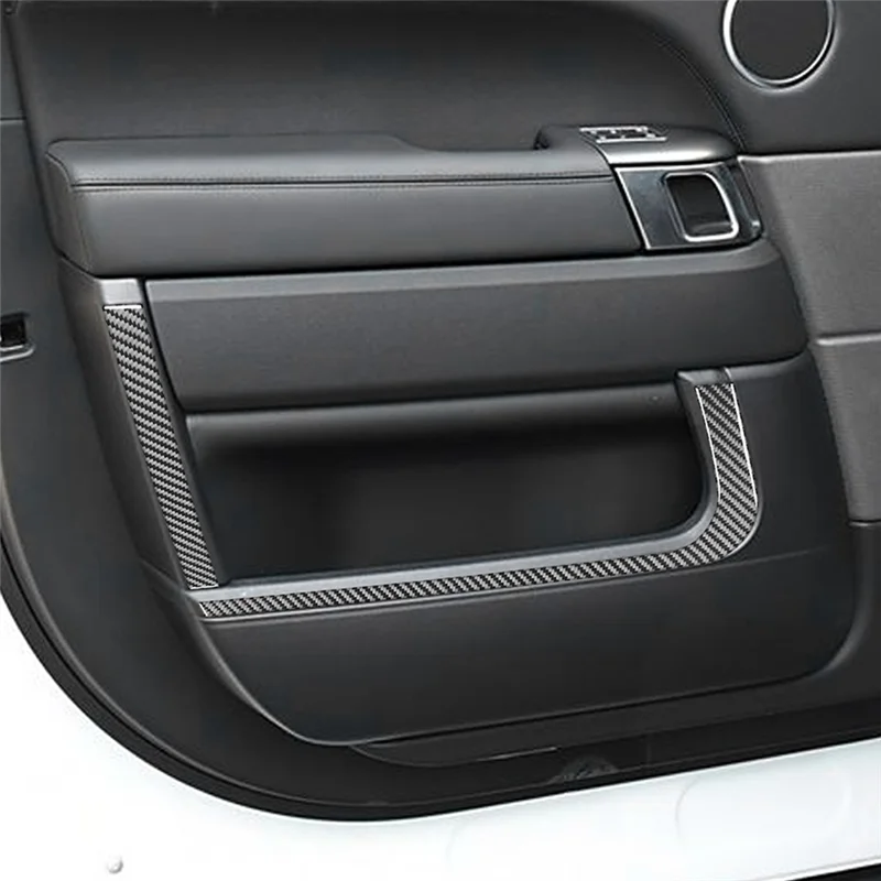 شريط لوحة الباب الداخلي الأنيق من ألياف الكربون لسيارة لاند رينج روفر سبورت 2014-2022، التحسينات الداخلية