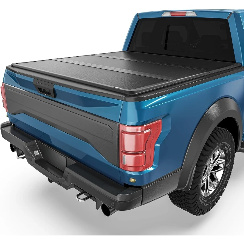 FRP Hard Tri-fold Tonneau Cover Fold Truck Bed Covers Compatible with 2015-2025 Ford F150 F-150 with 5.5 Feet Bed