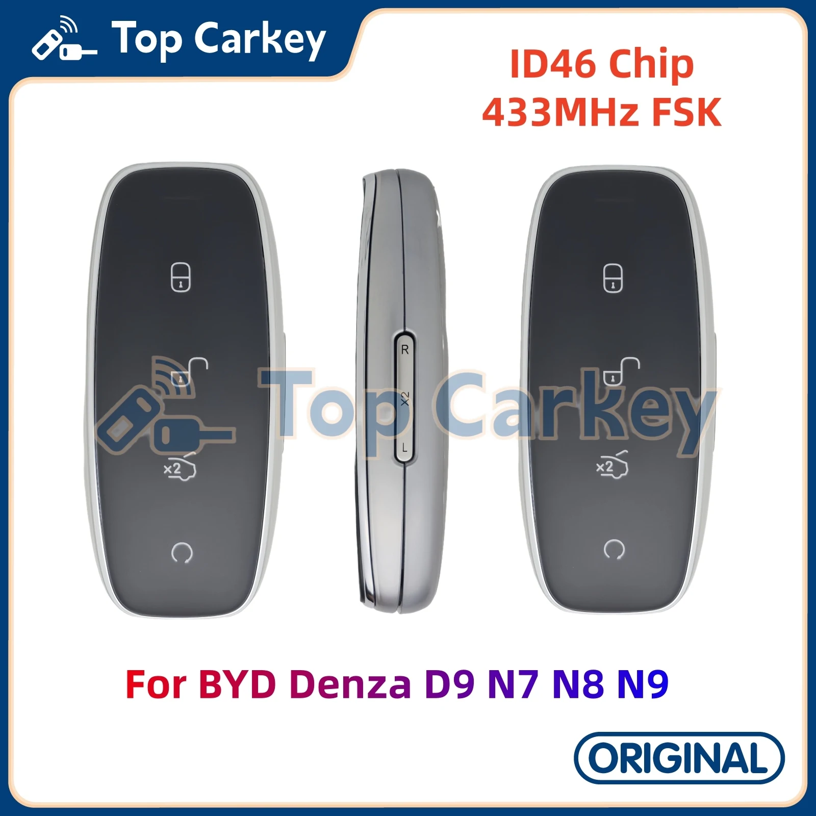 

TopCarkey Original OEM Smart Remote Key Keyless Go ID46 Chip 433MHz for BYD Denza D9 N7 N8 N9
