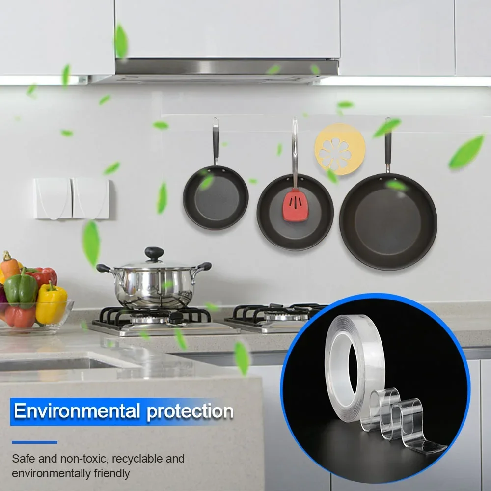 Cinta Nano de doble cara de 1M/3M/5M, tiras adhesivas transparentes, cinta transparente impermeable antideslizante para baño y cocina