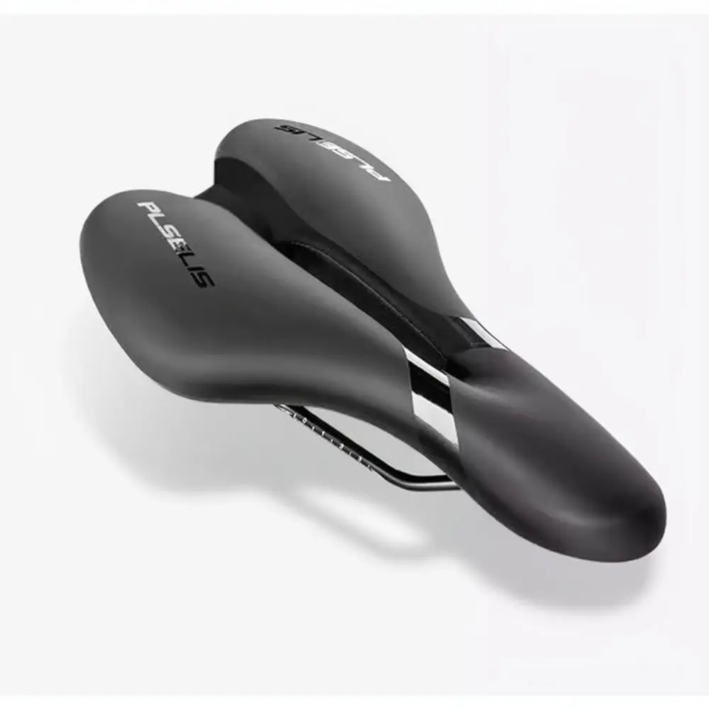 Comfortable Road Mountain Bicycle Saddle Thickened Silicone Cushion Hollow Breathable Leather Seat Pad Cycling Parts