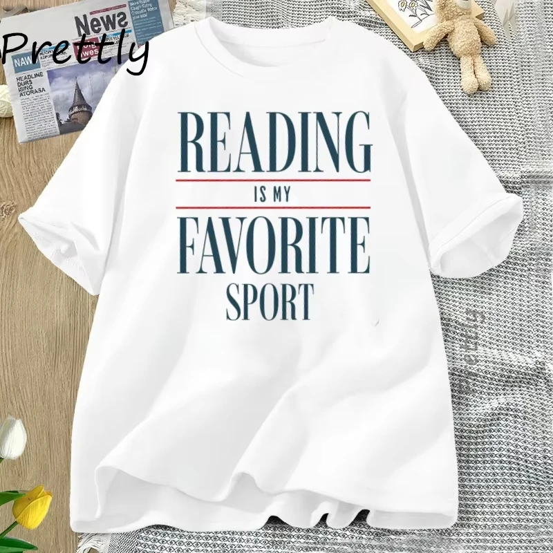 

Vintage Reading Is My Favorite Sport T Shirt Bookish Tee Book Reader Bookworm Tshirt Librarian Booklover T-shirt Women Clothing