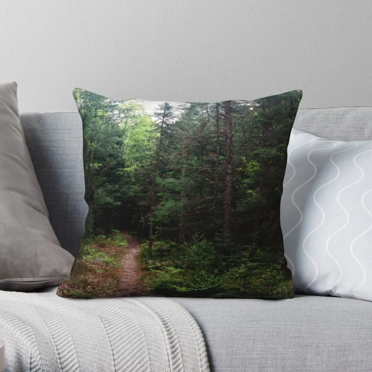 The North Woods Square Pillowcase Polyester Linen Velvet Creative Zip Decorative Throw Pillow Case Sofa Cushion Cover