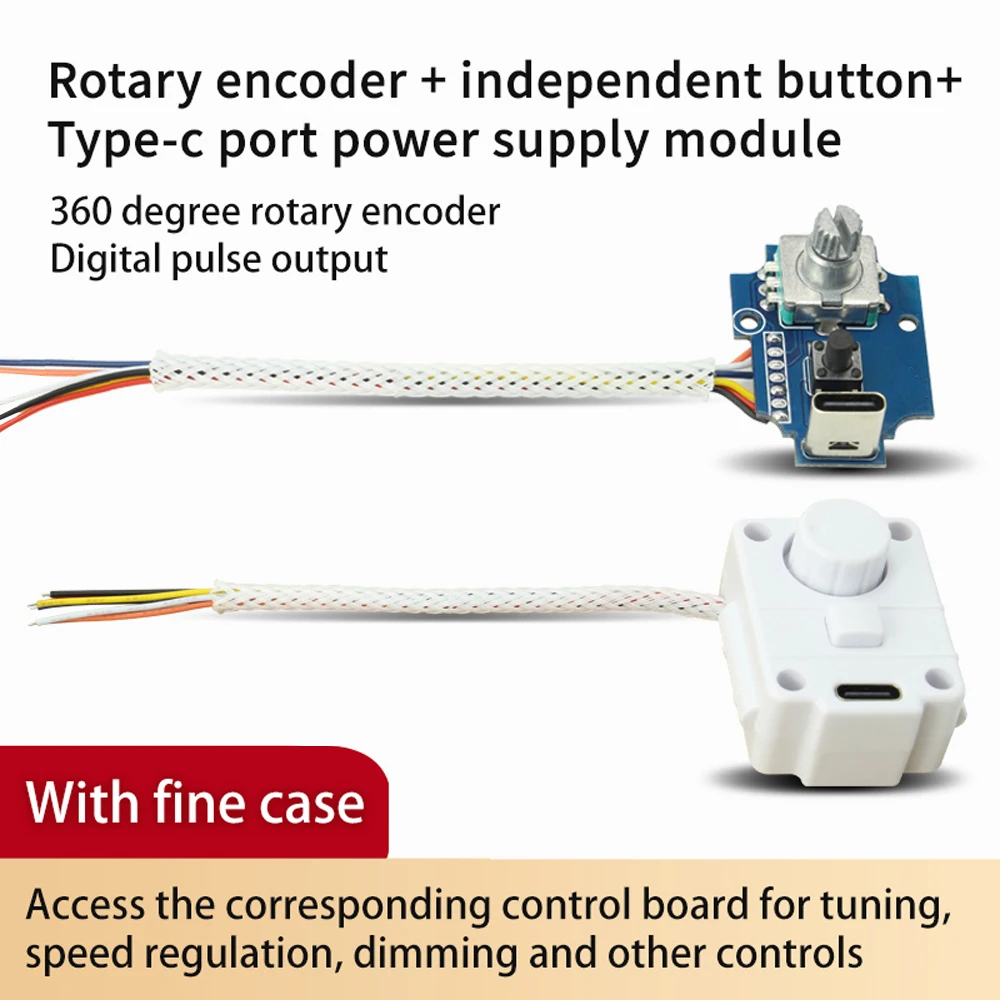 360 Graus Rotary Encoder Módulo Digital Pulso Saída Individual Chave Tipo-c Interface para Ajuste Velocidade Escurecimento Volume Control
