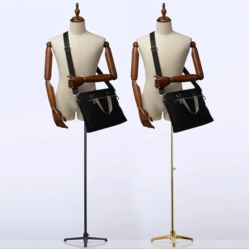 

#s Clothing store solid wood arm full body model props high-end men's window simulation mannequin shelf