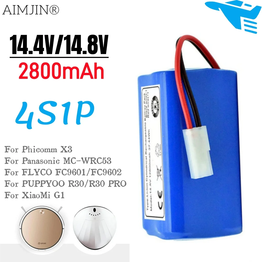 

14,8 В 18650 2800 мАч Сменный аккумулятор для робота-пылесоса XIOMI MIJIA Mi Essential G1 MJSTG1 Подметальный робот-пылесос