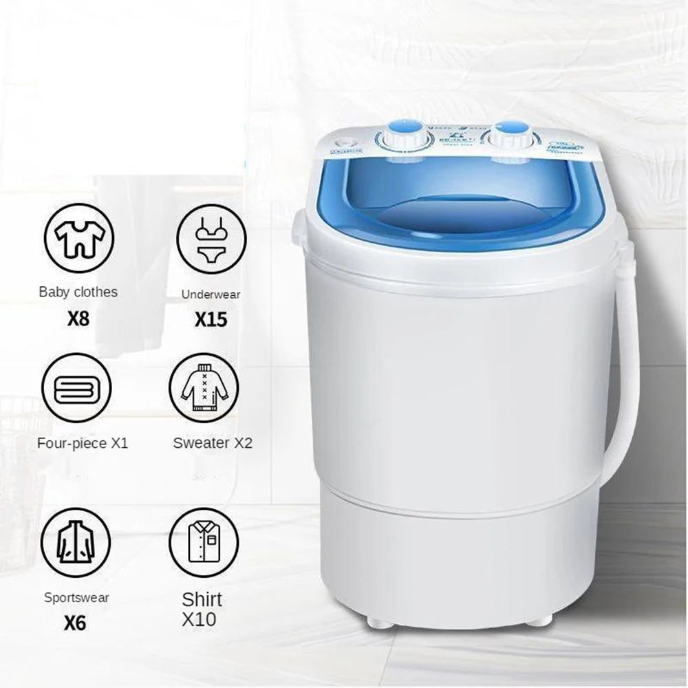 260W Large Washing Machine Portable with Dryer Bucket for Clothes Shoe Mini Washing Machines Automatic Sock Underwear Washer UK