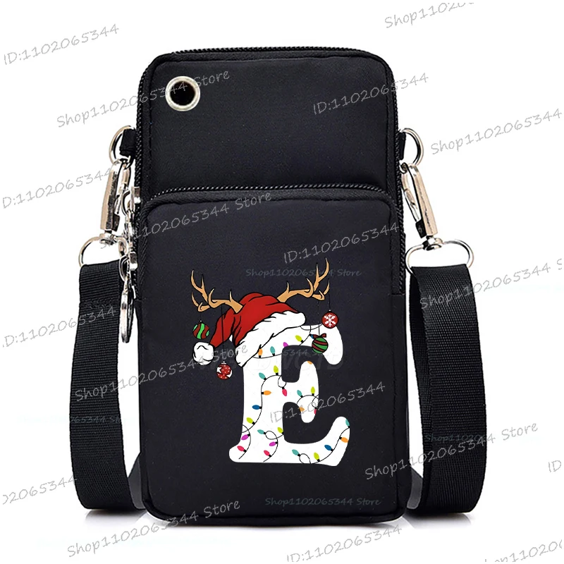 

Рождественская женская и мужская рождественская сумка с буквой A-Z в стиле ретро, дорожная сумка-мессенджер, повседневная маленькая сумка для мобильного телефона, подростковая сумочка, сумки через плечо, подарки