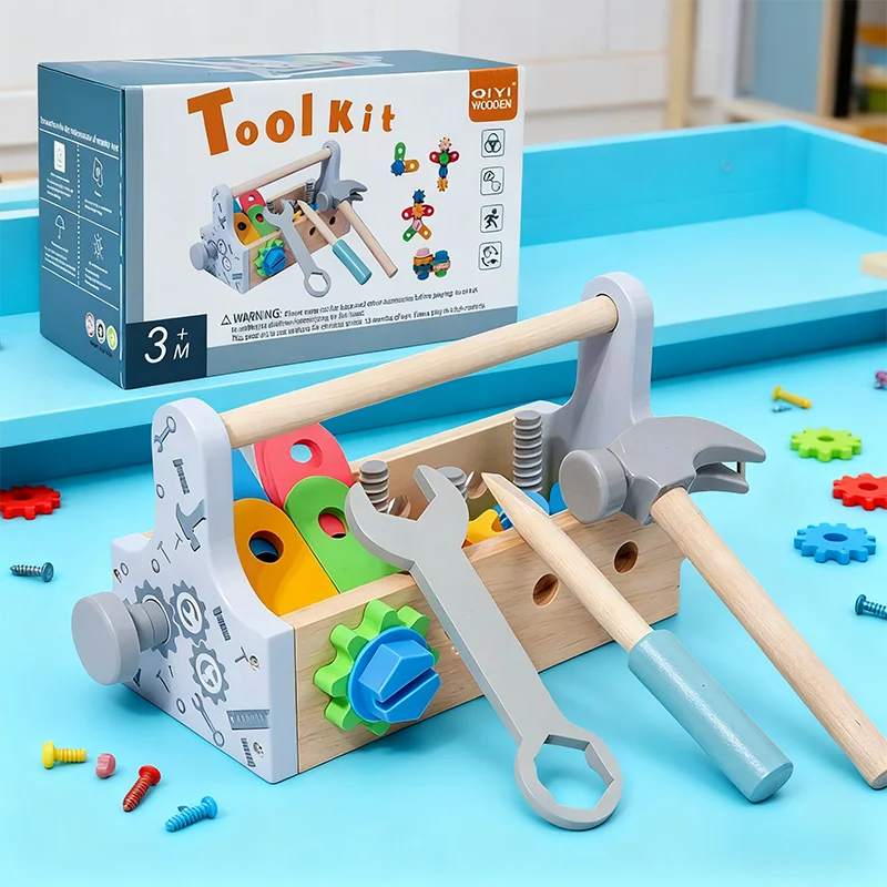 @ Panca per attrezzi per bambini Set in legno Giocattoli Giocattoli Montessori Banco da lavoro Giocattoli da costruzione Giocattoli educativi Regali di compleanno di Natale ragazzi