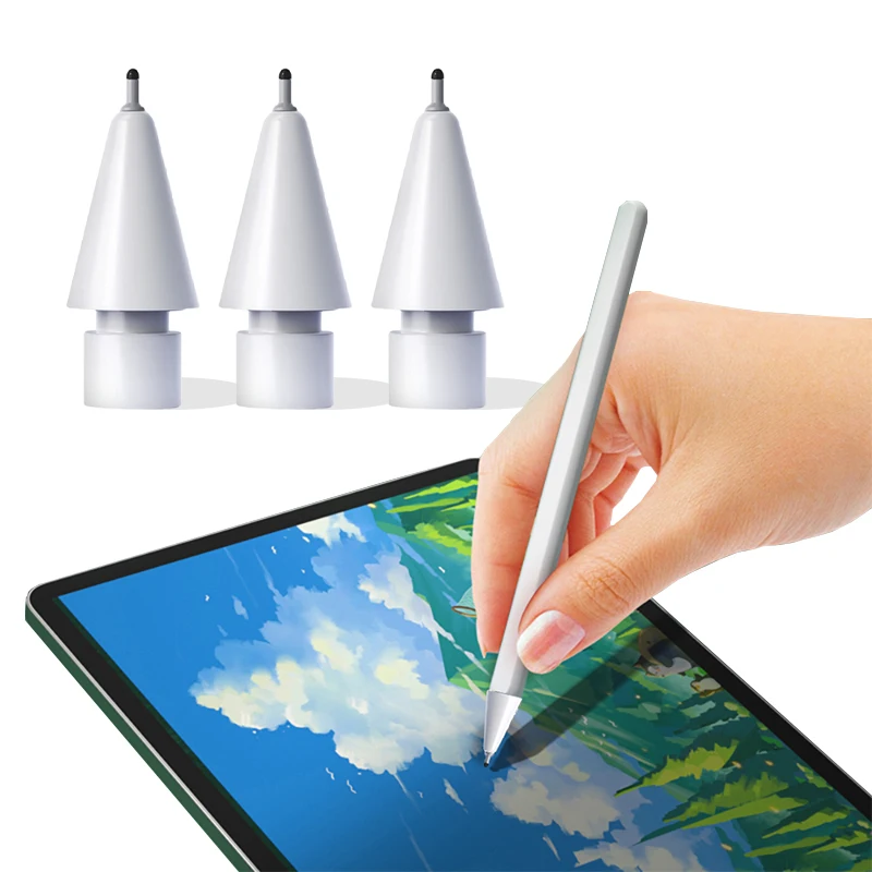 2B/4B White Pencil Tips for Apple Pencil 1/2 Gen Replacement Soft Protective Tips for IPad Pencil 1/2 Anti-wear Stylus Pen Tips