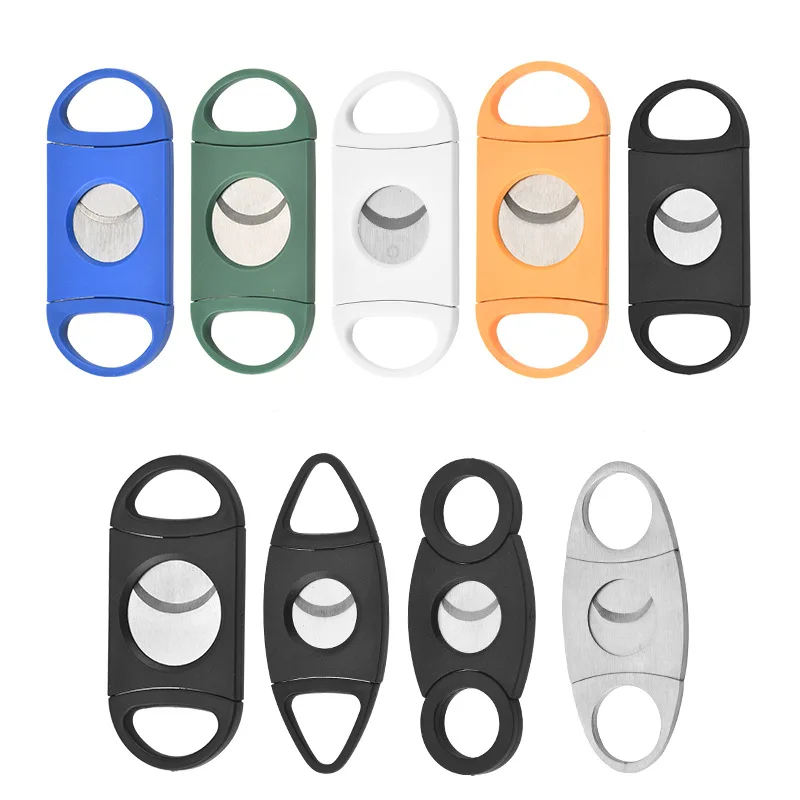 stainless steel cigar cutter Pocket Zigarren double blades smoking cutting accessories tool wholesale factory