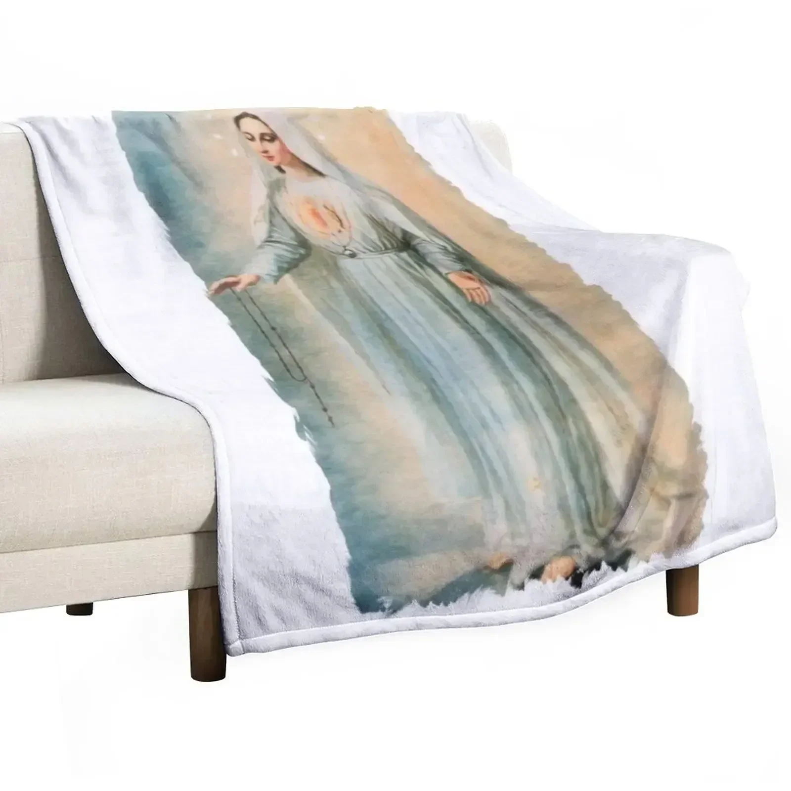 Our Lady Fatima Throw Blanket Loose Luxury Decorative Throw valentine gift ideas Multi-Purpose Flannel Fabric Blankets