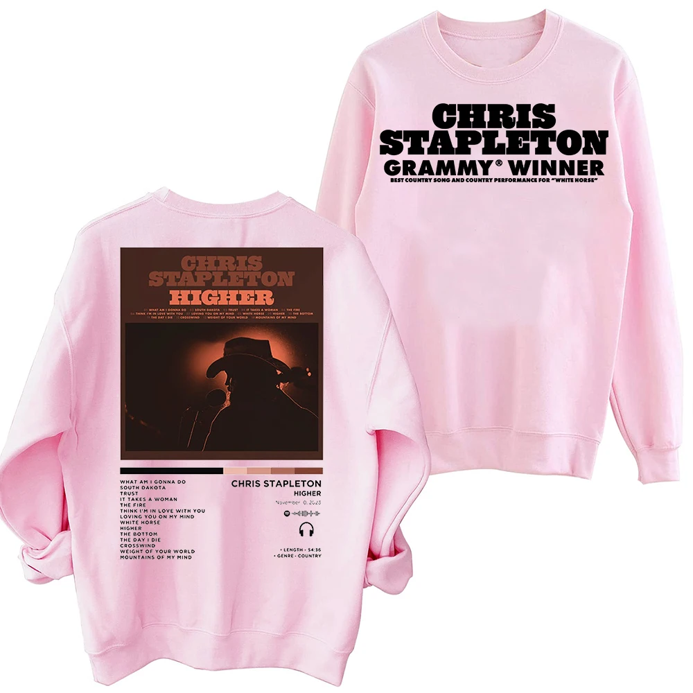 Higher Chris Stapleton Sweatshirt Harajuku Round Neck Long Sleeve Oversized