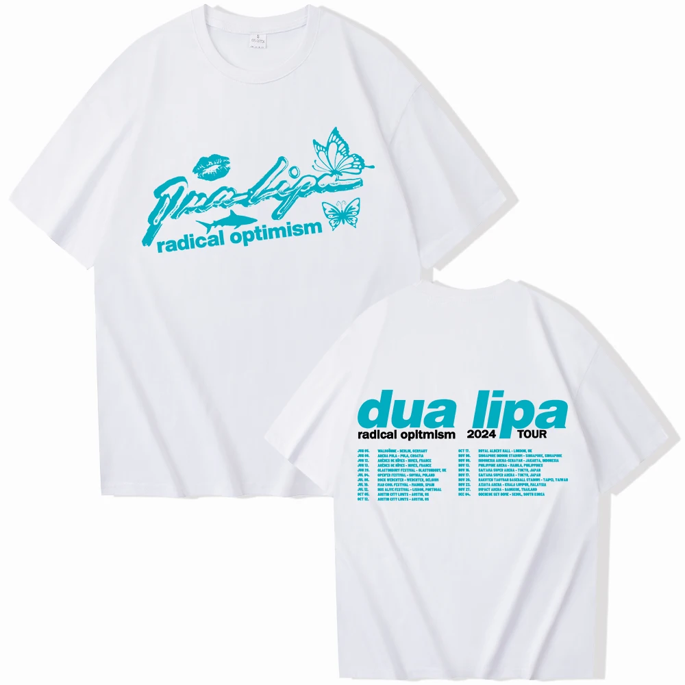 Dua Radical Optimism Tour 2024 Lipa T-shirt O-Neck Short Sleeve Shirts Fans Gift