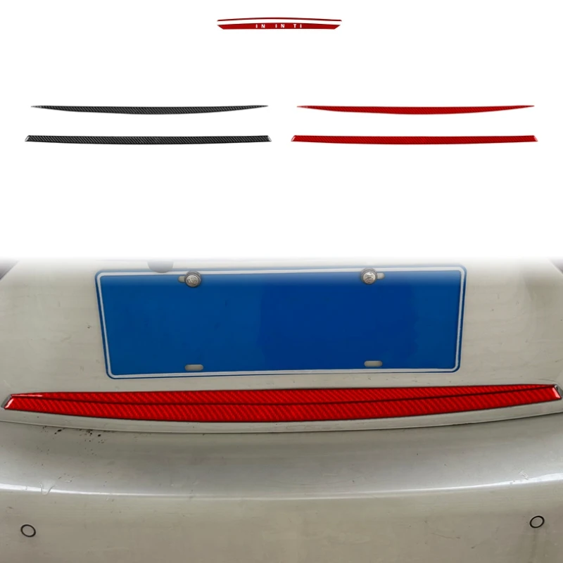 

For Infiniti Q50 2014 2015 2016 2017 2018 2019 2020 Carbon Fiber Rear Trunk Panel Trim Strips Car Decoration Accessories Sticker