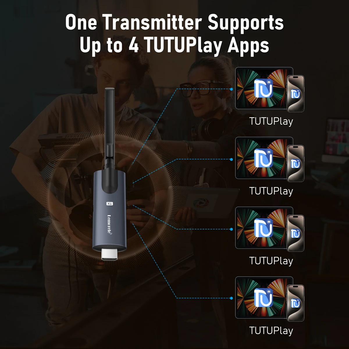 Bezprzewodowy nadajnik HDMI Lemorele ＆ Odbiornik Monitorowanie aplikacji Opóźnienie poniżej 50 ms Nadajnik Plug & Play Laptop TV Projektor — zdjęcie produktu 4