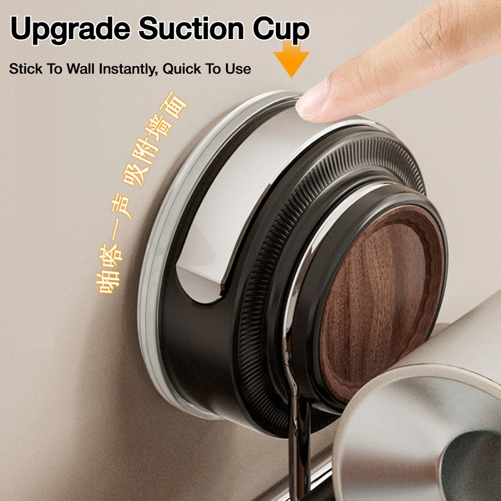 White Suction Cup Hair Dryer Holder Removable Black Wood Grain Stainless Steel Hair Dryer Storage Hanger Bathroom Accessories