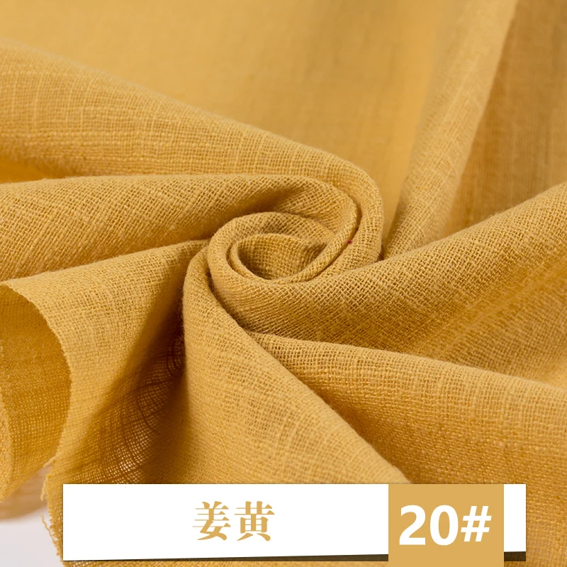 50x135cm Soft Thin Summer Linen Cotton Fabric Solid Color Organic Material Pure Natural Flax For Sewing Clothes Patchwork Fabric