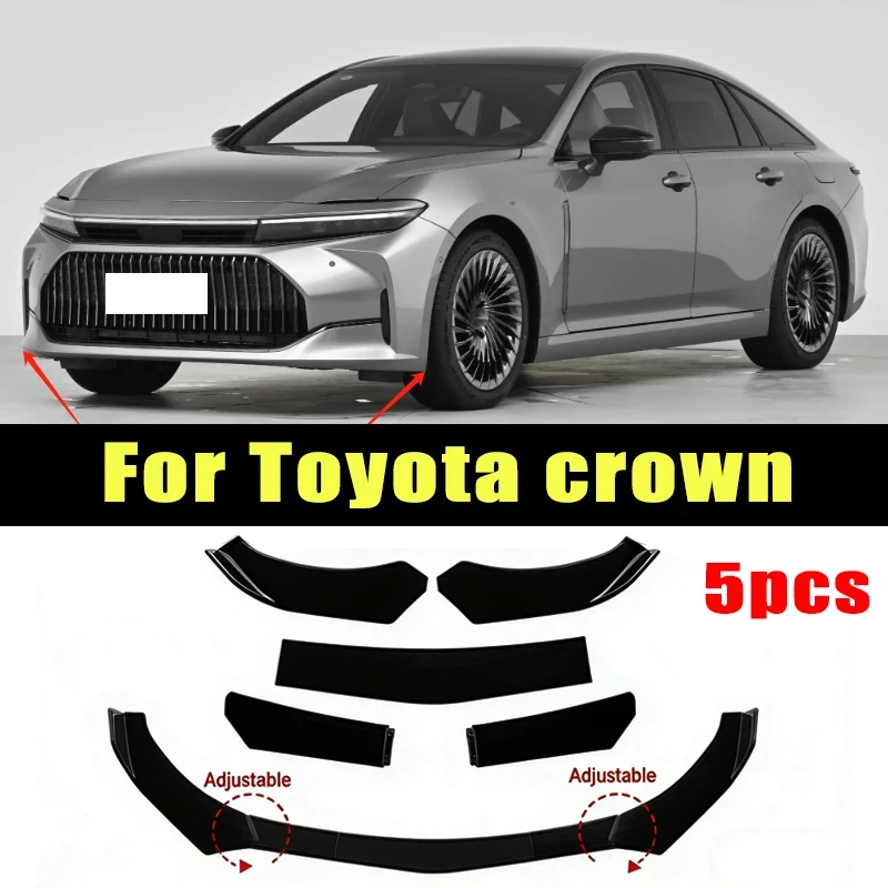 5Pcs ABS Material Universal Car Front Bumper Separator Bumper Lip Body Kit Duck Lip Separator For Toyota Crown Car Accessories