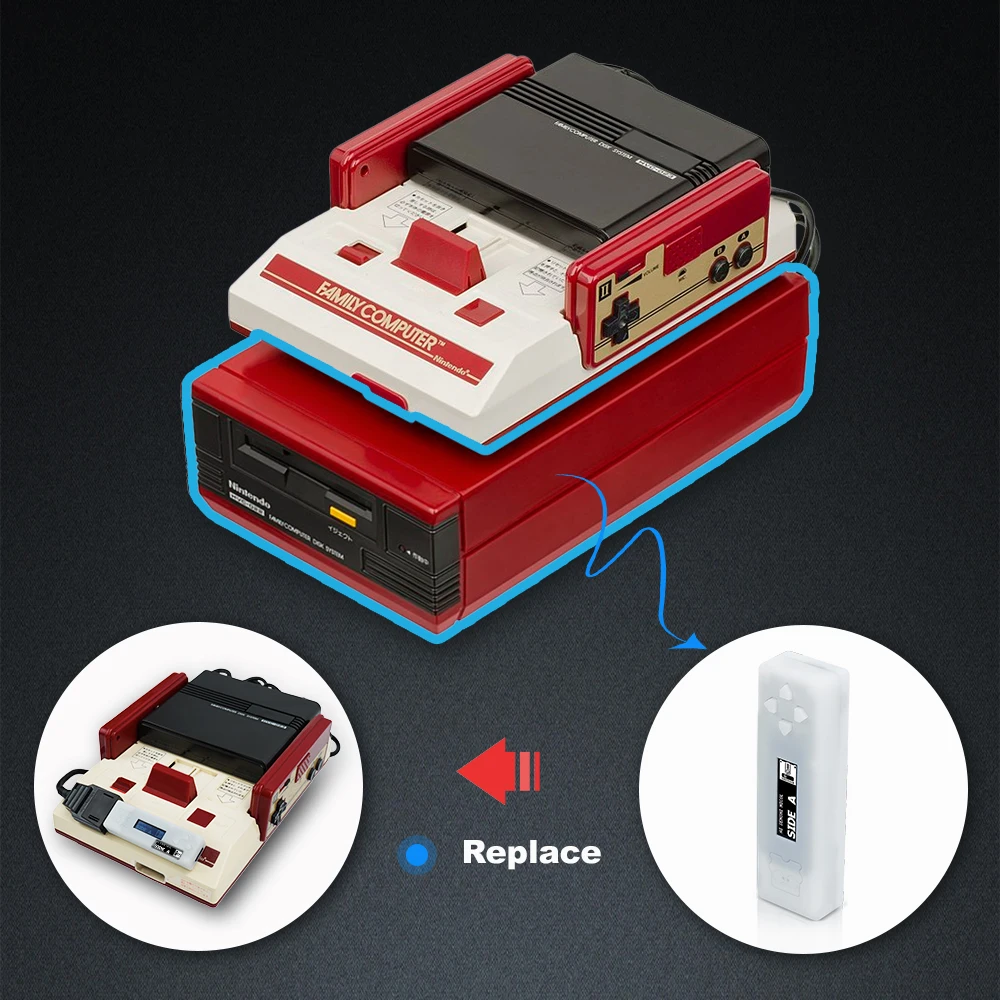 Disk System Drive Emulator FDSKey with OLED display MicroSD Card For FC AV Famicom Console