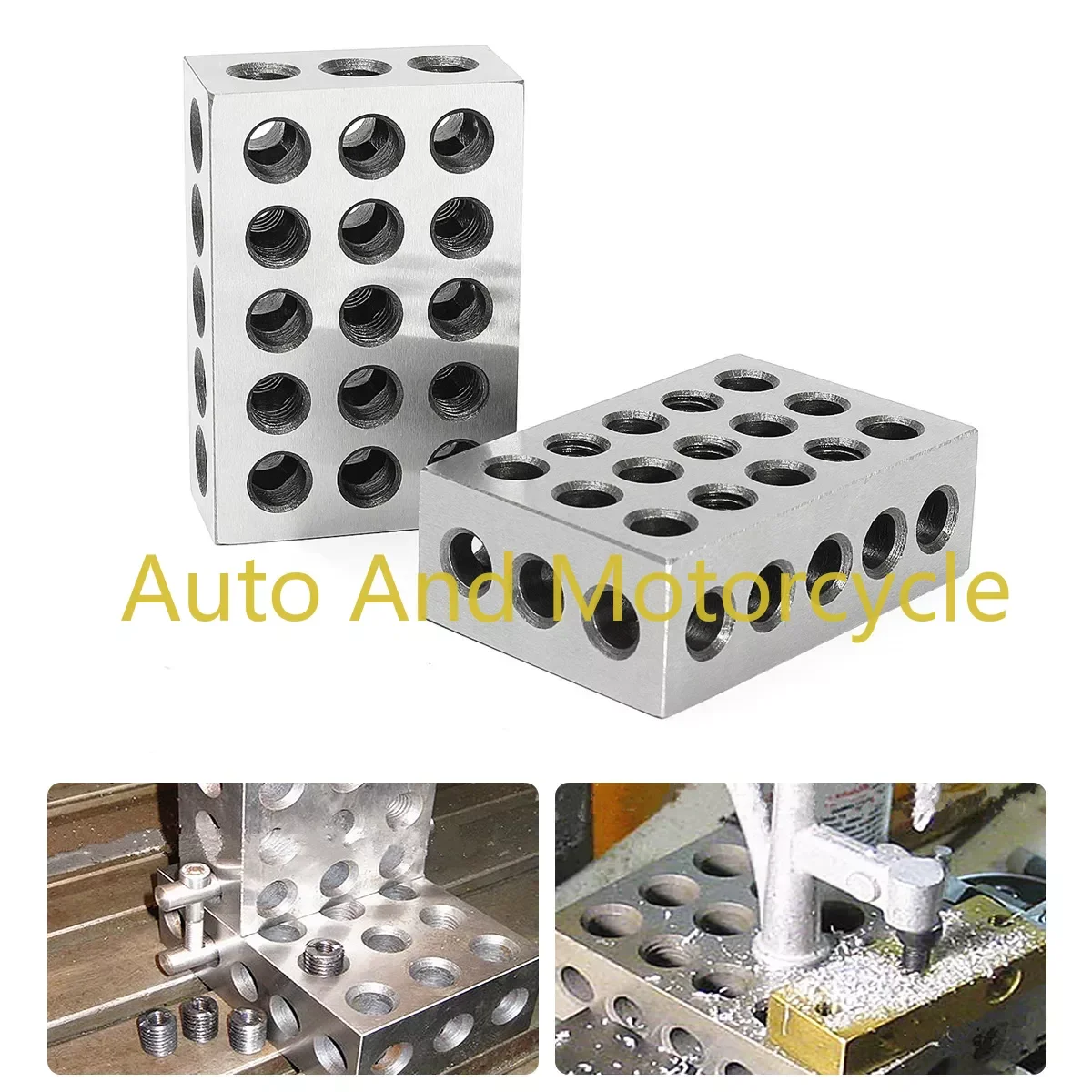 

2pcs 23 Holes Precision 25-50-75mm Blocks Parallel Clamping Block Set, Steel Block 23 Holes 1-2-3" Block Gauge 23 Holes