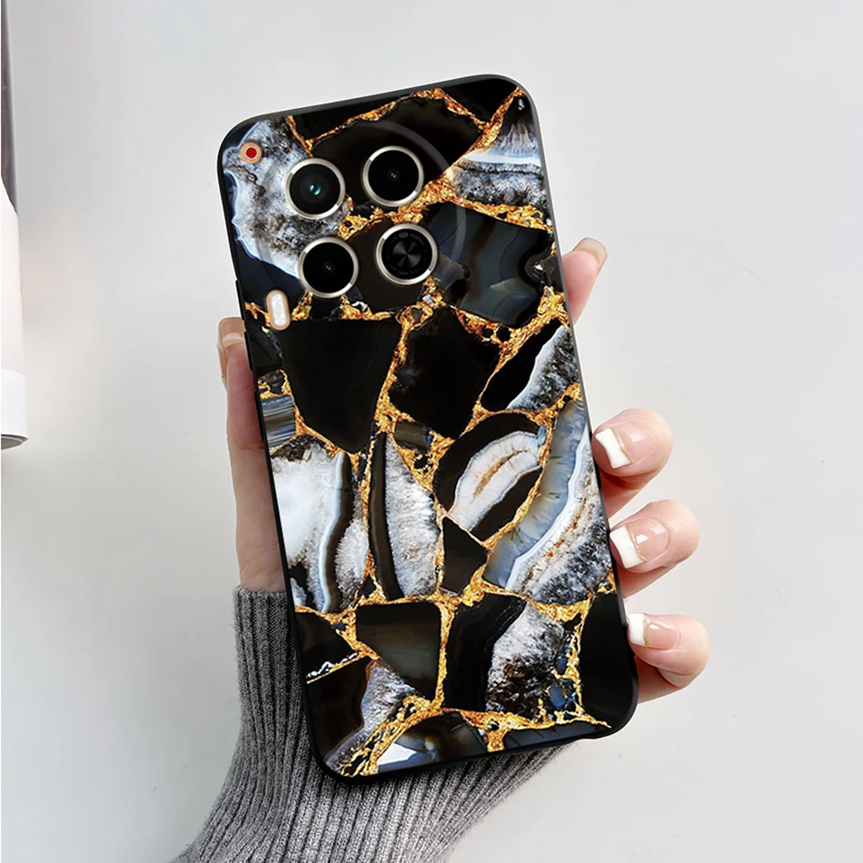 Case For Tecno Camon 30 5G Phone Case Fashion Marble Capas Black Soft Shockproof Cover For Funda Tecno Camon 30 Coque Etui 6.78