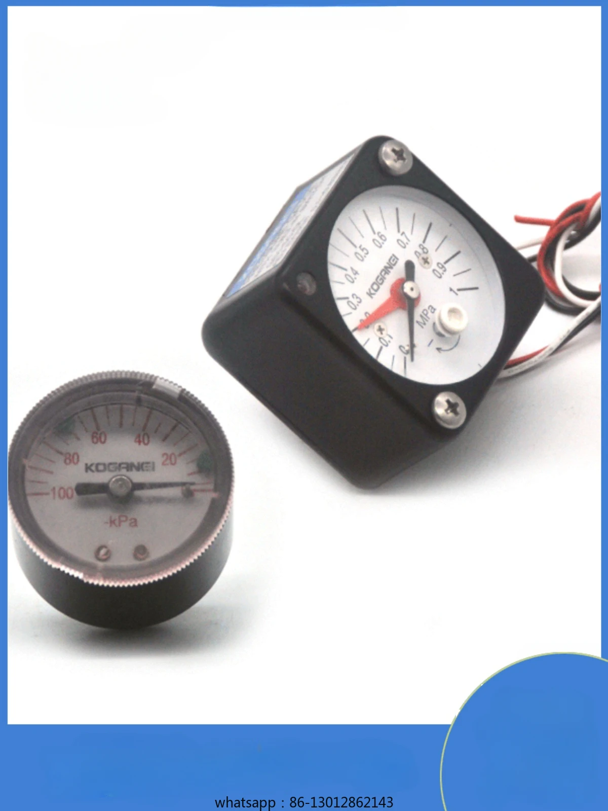 KOGANEI Small Gold Well Pressure Gauge GS1-50-DL Direct Line GV-40-100 to 0KPa In Stock