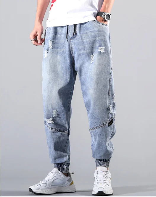 Streetwear Hip Hop Cargo hose Herren Jeans Cargo hose elastische Harun Hose Jogger hose 2023 Herbst und Winter