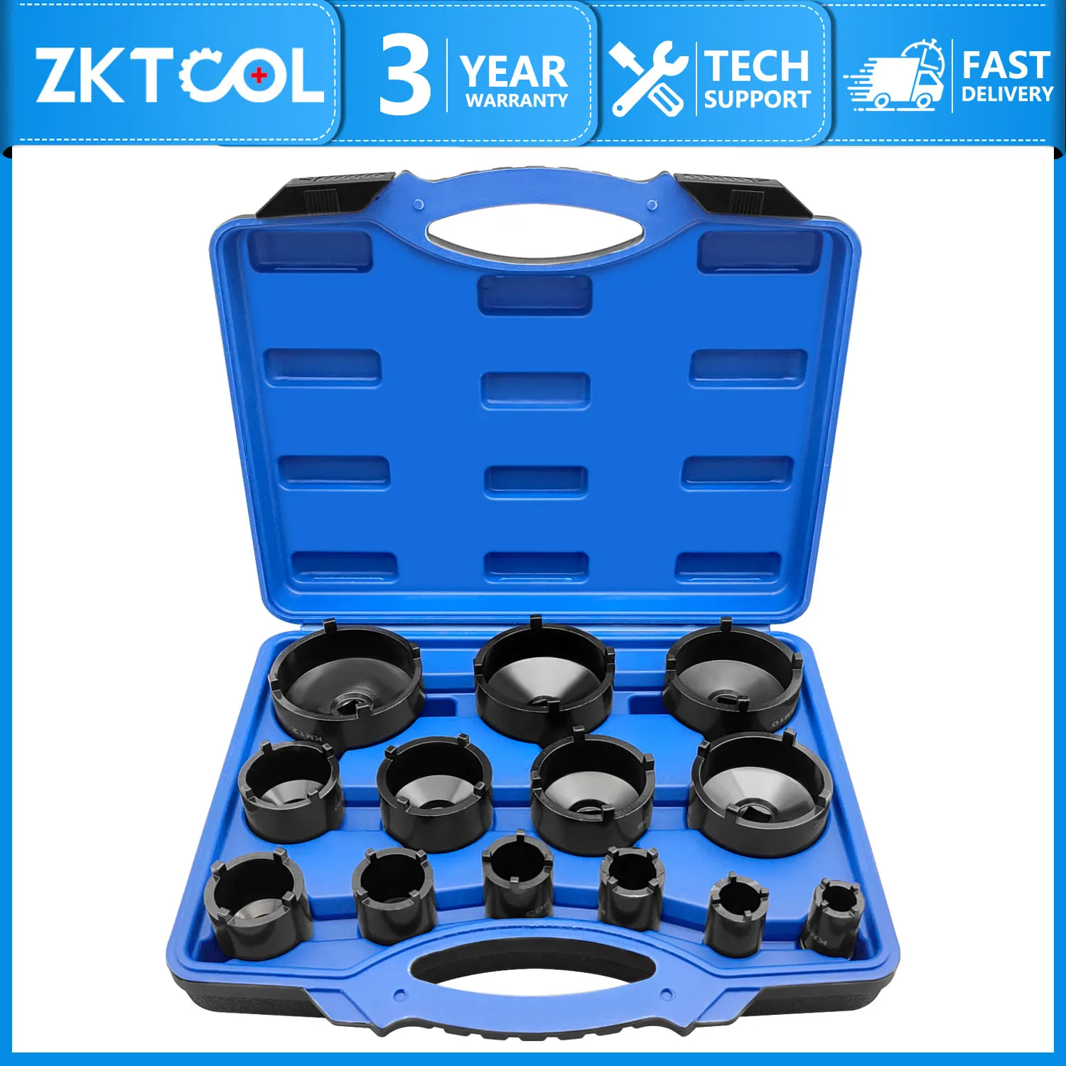 13 Pieces 1/2 Inch Drive Shaft Nut Socket Tool Set, Spindle Nut Socket 22-75mm, Suitable for Chevrolet Dodge and Most Other Mode