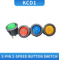 4Pcs 3Pin ON/OFF Car 220V/12V Round Rocker Dot Boat LED Light Toggle Switch SPST  Light Switch YUAN