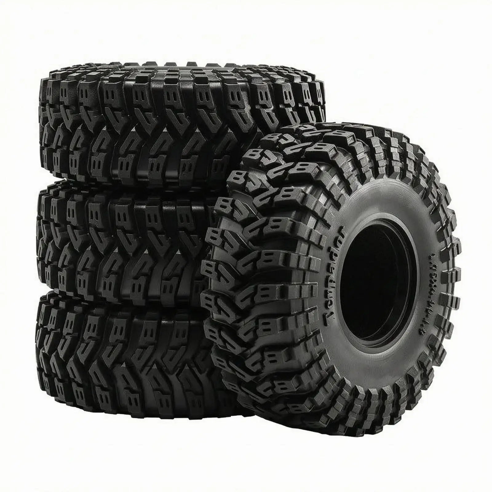 4pcs 1.9 RC Crawler Tires 124x44mm Soft Rubber Rock Climbing Wheels Replacement Parts for TRX4 SCX10 Jeep