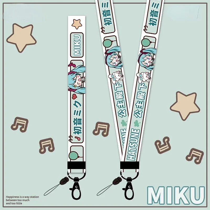 Anime Cute Girl Heart Ins Style Hatsune Miku Mobile Phone Lanyard Hanging Neck Rope Short Wrist Ropes U Disk Key Anti-lost Ropes
